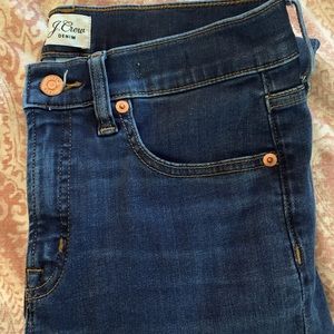 J crew high rise toothpick jeans.